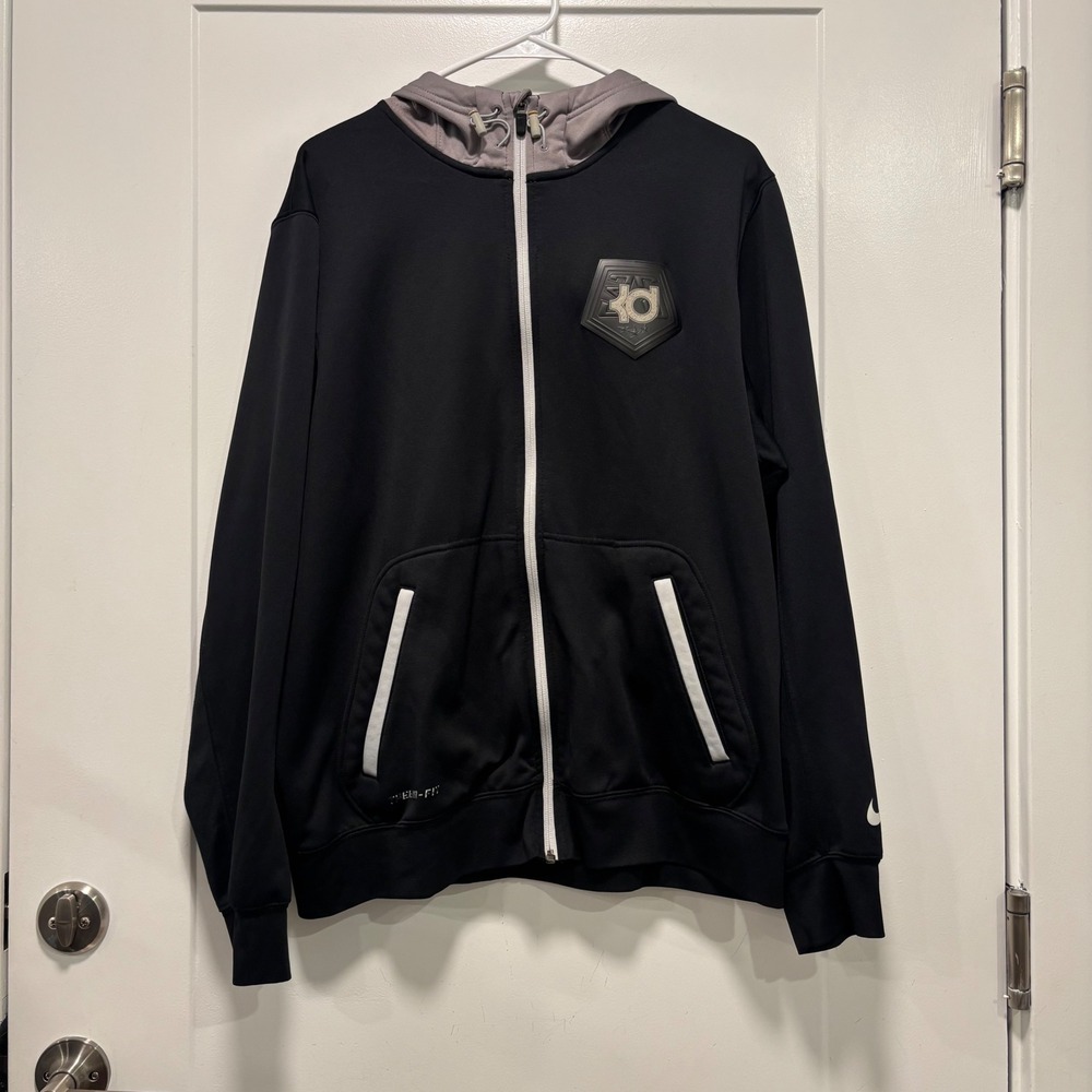 Nike KD Kevin Durant Therma-Fit Full Zip Hoodie Mens Large Black Grey 610633-010